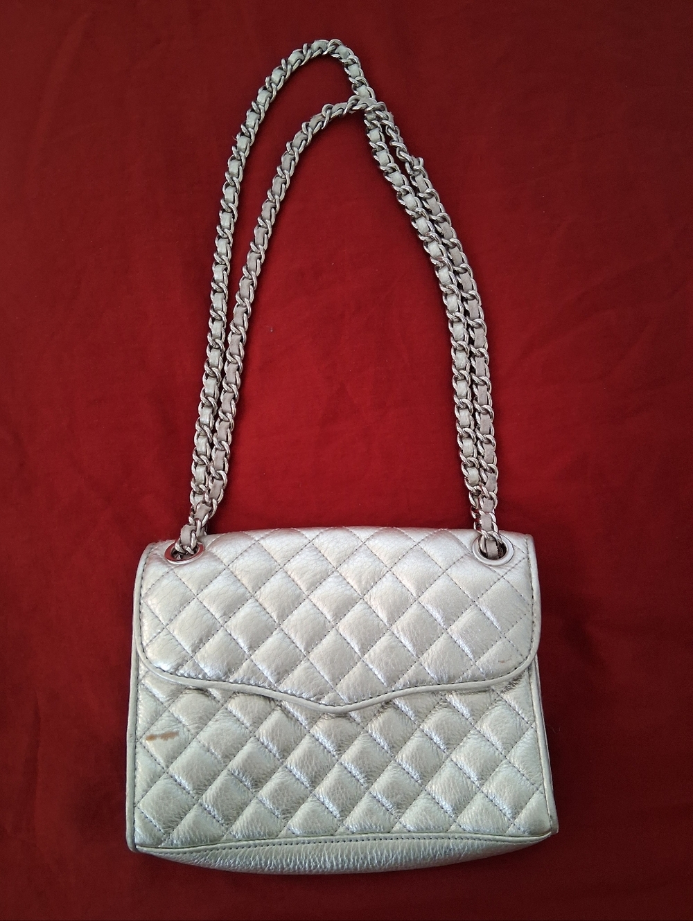 Rebecca Minkoff Quilted Silver Leather Bag